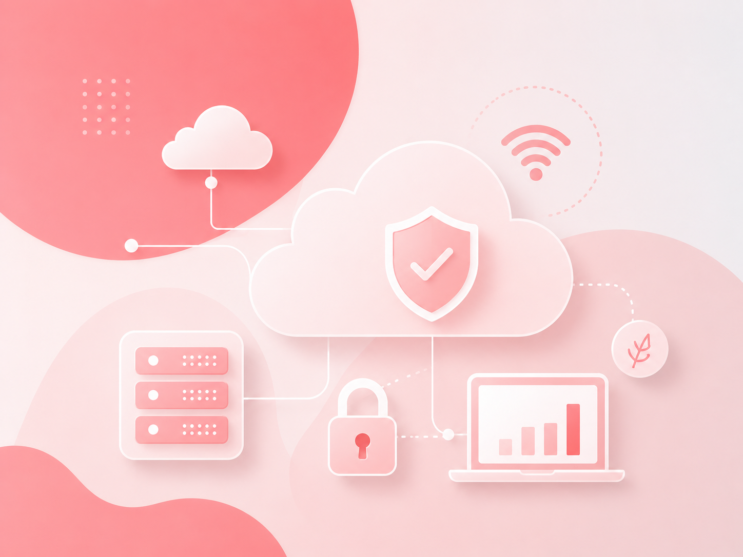 Cloud en beveiliging illustratie