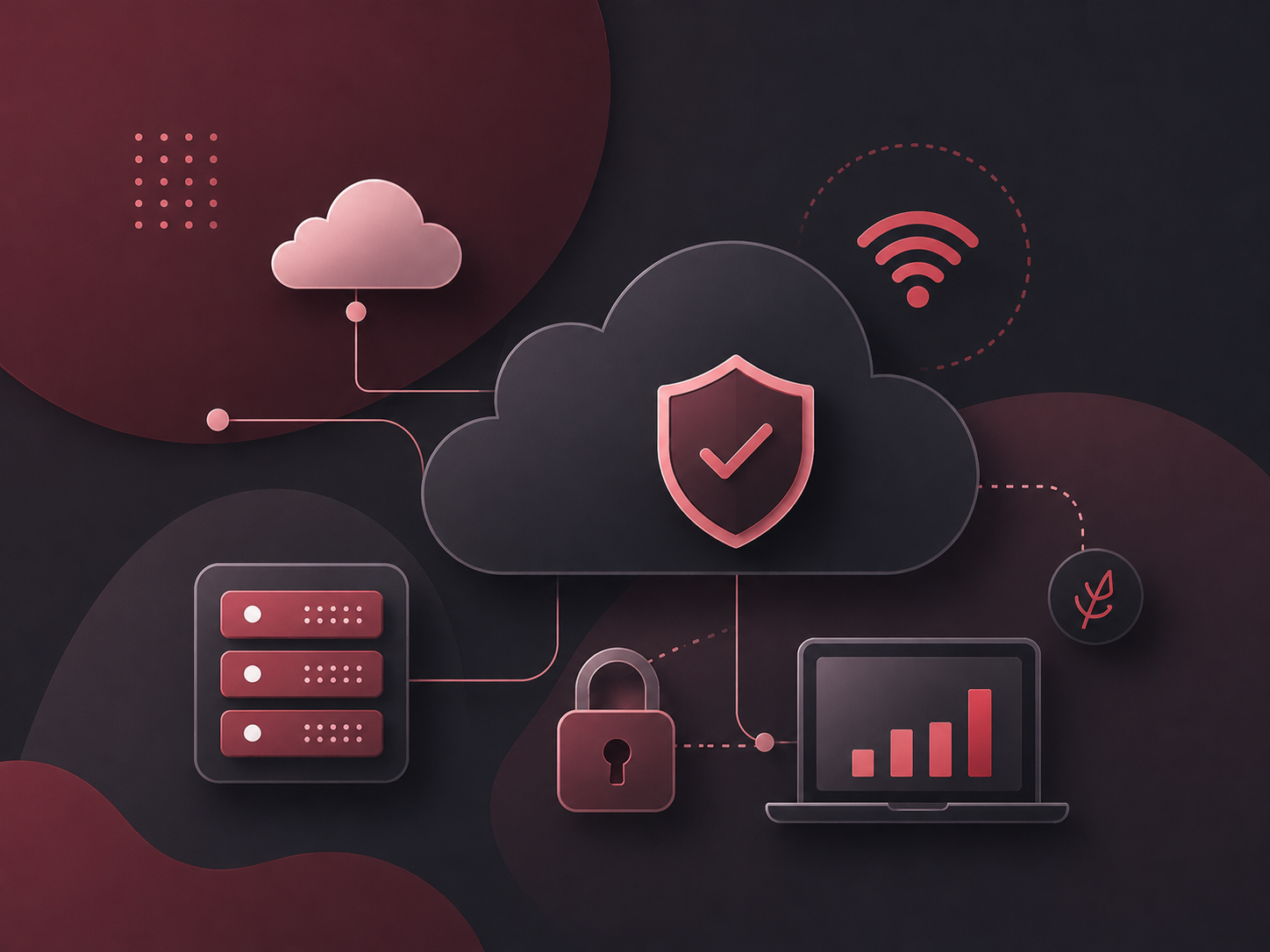Cloud en beveiliging illustratie
